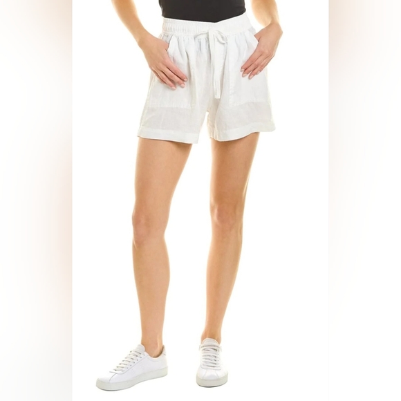 New Splendid Becka 100% Linen Shorts In White Classic Boho Summer Size S Beach - Picture 3 of 16